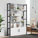 LUXSUITE 5 Tier Display Shelf Bookshelf Bookcase Storage Cabinet Shelving Unit Rack With 2 Lockable Doors. Available at Crazy Sales for $169.96