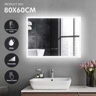 Detailed information about the product LUXSUITE Bathroom Mirror Smart Fogless LED Rectangular Wall Mounted For Shower Vanity Salon 80X60cm