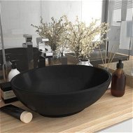 Detailed information about the product Luxury Basin Oval-shaped Matt Black 40x33 Cm Ceramic