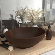 Detailed information about the product Luxury Basin Oval-shaped Matt Dark Brown 40x33 Cm Ceramic
