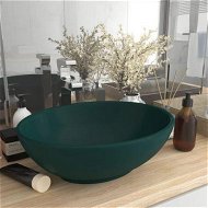 Detailed information about the product Luxury Basin Oval-shaped Matt Dark Green 40x33 cm Ceramic