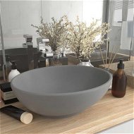 Detailed information about the product Luxury Basin Oval-shaped Matt Light Grey 40x33 cm Ceramic