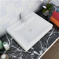 Detailed information about the product Luxury Ceramic Basin Rectangular Sink White With Faucet Hole