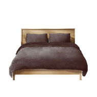 Detailed information about the product Luxury Flannel Quilt Cover With Pillowcase Mink Super King