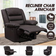 Detailed information about the product Luxury PU Leather Recliner Chair Armchair Lounging Sofa - Brown