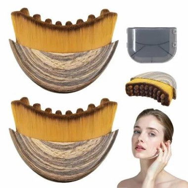 Lymphatic Contour Face Brush,Manual Lymphatic Drainage Massager,Natural Makeup Brushes,Hypoallergenic Ergonomic Facial Cleansing Brush 2Pack