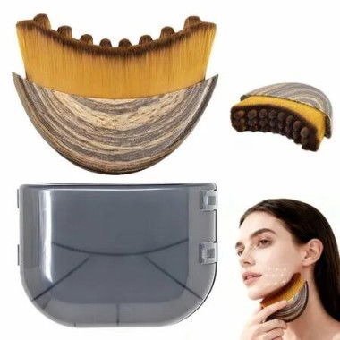 Lymphatic Contour Face Brush,Manual Lymphatic Drainage Massager,Natural Makeup Brushes,Hypoallergenic Ergonomic Facial Cleansing Brush