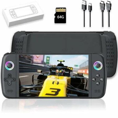 M27 Retro Handheld Game Console,7-inch IPS Screen Portable Android Gaming Handheld,Built-in 64G with 20000 Games Linux System (Black)