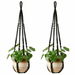 Macrame Plant Hanger Indoor Hanging Planter Basket with Wood Beads Decorative Flower Pot Holder No Tassels 90cm/35Inch,Black,2Pack (POTS NOT Included). Available at Crazy Sales for $14.99