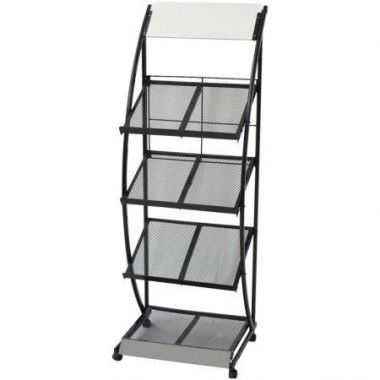 Magazine Rack 47x40x134 Cm Black And White A4