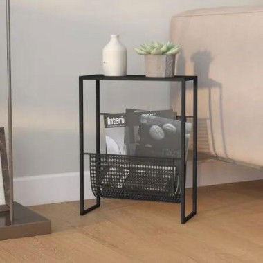 Magazine Rack Black 35x15x45 cm Steel