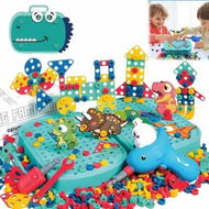 Detailed information about the product Magic Montessori Toolbox with Drill, 362Pcs STEM Mosaic Puzzle Set with Electric Drill and Portable Toolbox, Creative DIY Gift for Boys and Girls (Green)