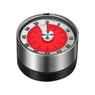 Magnetic Kitchen Timer 60 Minute Stainless Steel Fridge Timer for Cooking, Baking (White)