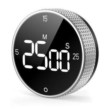 Magnetic Kitchen Timer for Cooking with Loud Alarm Large LED Display Rotating Countdown Pomodoro Timer,Preset 5/15/25 Mins Easy for Seniors and Kids