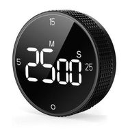 Detailed information about the product Magnetic Kitchen Timer for Cooking with Loud Alarm Large LED Display Rotating Countdown Pomodoro Timer,Preset 5/15/25 Mins Easy for Seniors and Kids