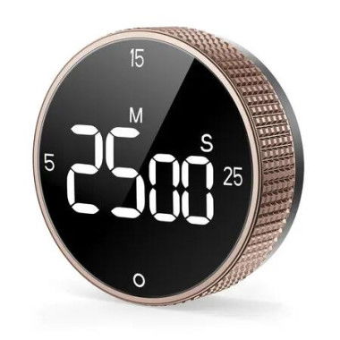 Magnetic Kitchen Timer for Cooking with Loud Alarm Large LED Display Rotating Countdown Pomodoro Timer,Preset 5/15/25 Mins Easy for Seniors and Kids