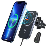 Detailed information about the product Magnetic Wireless Car Charger 360 Adjustable Auto Alignment Air Vent Compatible With MagSafe IPhone 14/13/12 Pro Max Mini (with Car Adapter)