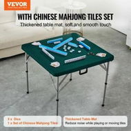 Detailed information about the product Mahjong Table with Mahjong Tiles Set Fold-in-Half 4 Player Card Table with 144PCS Majiang Tiles and 3 Dice Portable Bi-Folding Domino Table