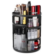 Detailed information about the product Make Up Organiser Storage Box,360 Degree Rotation Dressing Table Skincare Storage Cosmetic Box For Dresser,Bathroom,Bedroom Color Black