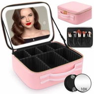 Detailed information about the product Makeup Bag Mirror LED Lighted Travel Makeup Train Case Cosmetic Bag Organizer Mirror Lights Make up Bag Light up Mirror Adjustable Divider Brush