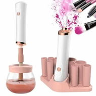 Detailed information about the product Makeup Brush Cleaner and Dryer Machine Electric Cosmetic Automatic Brush Spinner with 8 Size Rubber Collars(Pink)