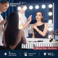 Detailed information about the product Makeup Mirror Hollywood Style 14 LED Lighted Vanity Mirror Maxkon Adjustable Brightness