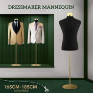 Detailed information about the product Male Mannequin Torso Dress Form Display Stand Dummy Manikin Dressmakers Metal Base 165-185cm Black