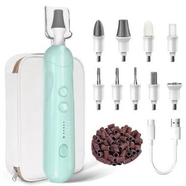Manicure Pedicure Kit,Professional Nail Grinder Cordless Electric Nail File,5 Speeds Pedicure Tools for feet Callus Remover,Nail Drill(Blue)
