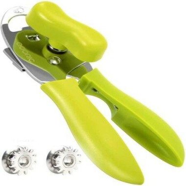 Manual Can Opener Adoric Life 4-in-1 Professional Stainless Steel Can Opener With Ultra Sharp Cutting Great For Seniors (Green)