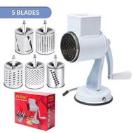 Detailed information about the product Manual Cheese Grater Shredder Kitchen Hand Crank Grinder with 5 Interchangeable Blades and Handle for Vegetable