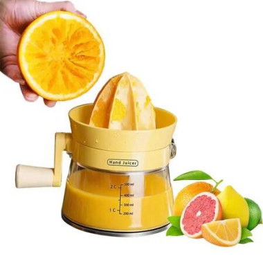Manual Citrus Juicer with Rotating Crank,Large Capacity Hand Press for Lemon Orange,Ergonomic Handle for Effortless Squeezing