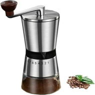 Detailed information about the product Manual Coffee Grinder Ground Precision Stainless Steel Ceramic Burrs 6 Adjustable Settings Portable Espresso Household Outdoor Silver