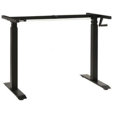 Manual Height Adjustable Standing Desk Frame Hand Crank Black