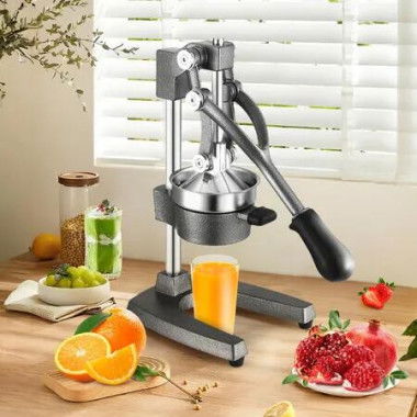 Manual Juicer Fruit Juice Lemon Squeezer Extractor Maker Orange Citrus Hand Press Machine Commercial Home Kitchen Lime Apple Presser Grey