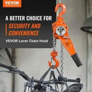 Detailed information about the product Manual Lever Chain Hoist 3/4 Ton 1650 lbs Capacity 10 FT Come Along G80 Galvanized Carbon Steel with Weston Double-Pawl Brake Auto Chain Leading