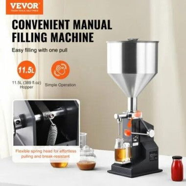 Manual Paste Liquid Filling Machine 5-100ml Bottle Filler Adjustable Bottle Filling Machine Stainless Steel Liquid Filler with Hopper