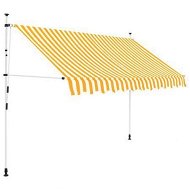 Detailed information about the product Manual Retractable Awning 250 Cm Yellow And White Stripes