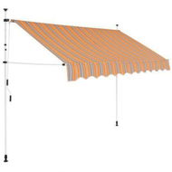 Detailed information about the product Manual Retractable Awning 300 Cm Yellow And Blue Stripes