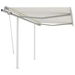 Manual Retractable Awning with Posts 3x2.5 m Cream. Available at Crazy Sales for $419.95