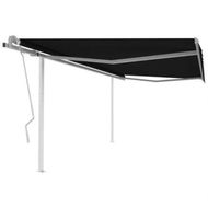 Detailed information about the product Manual Retractable Awning with Posts 4.5x3 m Anthracite