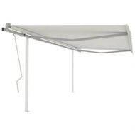 Detailed information about the product Manual Retractable Awning with Posts 4x3 m Cream