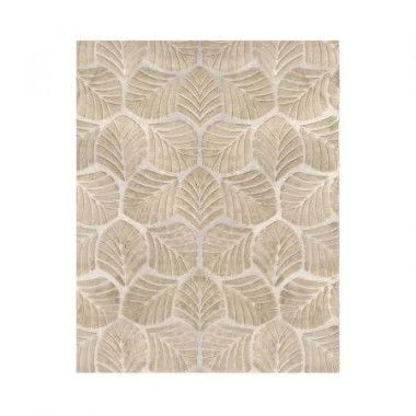 Marlow Floor Rug Soft Embossed Carpet Non Slip Plush Shaggy Rugs Leaf Pattern