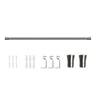 Detailed information about the product Marlow Satin Nickel Curtain Rod Steel Quiet Rail Pole Pommel Set Adjustable