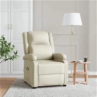 Detailed information about the product Massage Chair Cream Faux Leather