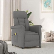 Detailed information about the product Massage Chair Dark Grey Faux Suede Leather