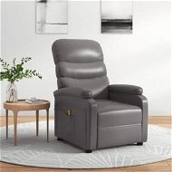 Detailed information about the product Massage Chair Grey Faux Leather