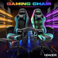 Detailed information about the product Massage Gaming Chair RGB LED Home Office Computer Racing Desk Executive Armchair High Back Headrest Footrest Lumbar Pillow Seat PU Blue