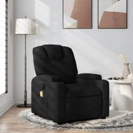 Detailed information about the product Massage Recliner Chair Black Fabric