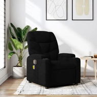 Detailed information about the product Massage Recliner Chair Black Fabric