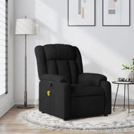 Detailed information about the product Massage Recliner Chair Black Fabric